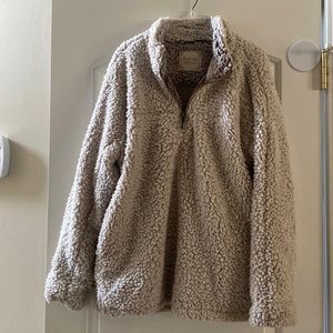 Altar’d State Sherpa Pullover Size Small Cream Colored